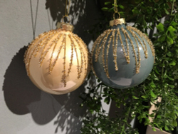 Набор шаров 12шт 8см House of Seasons голубой/кремовый в ассортименте 2 вида