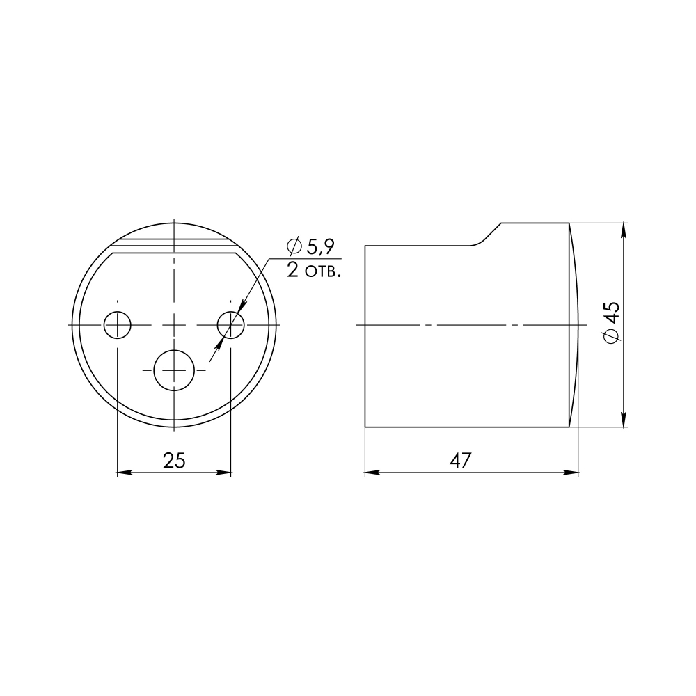 Ручка-кнопка CABIN SS-304 нержавеющ.сталь (1 шт в пакете)
