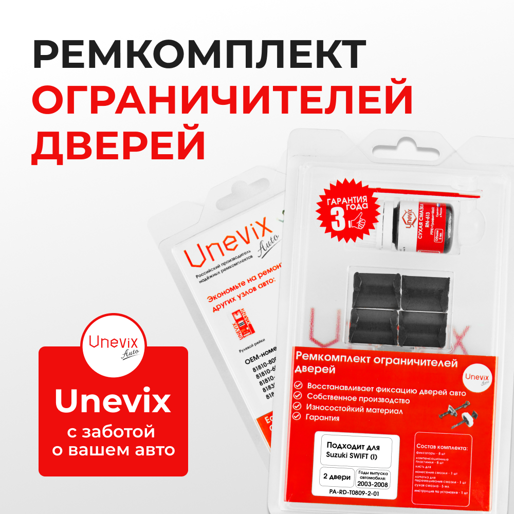 Ремкомплект ограничителей дверей Suzuki SWIFT (I) HT51; HT81 HT51; HT81 (2 двери, ТИП 8+9) 2000-2008