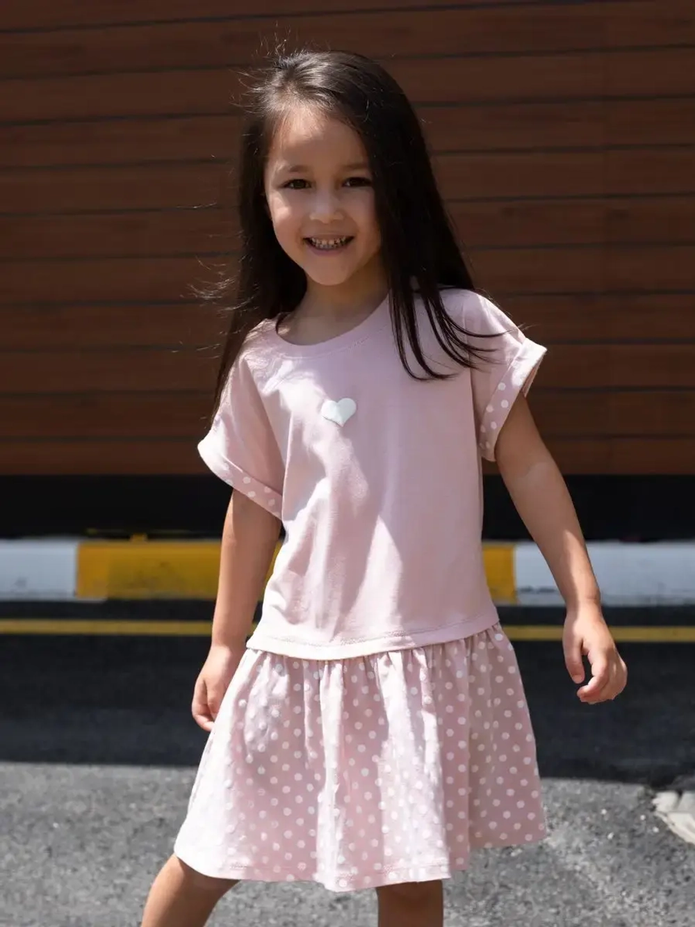 Платье оверсайз в сад с коротким рукавом