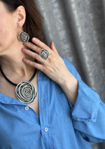 Кольцо "роза" безразмерное