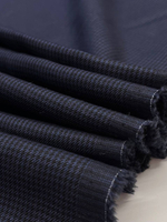 Хлопок со льном Ermenegildo Zegna синий с черным пье-де-пуль