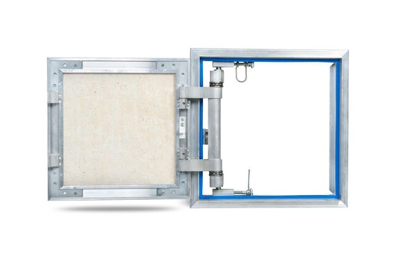 Люк под плитку нажимной Модерн Мини 200х500 мм (ШxВ, 20х50 см) с надежной износоустойчивой петлей, алюминиевый