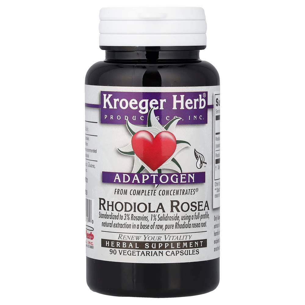 Kroeger Herb Co, Complete Concentrates®, родиола розовая, 90 вегетарианских капсул