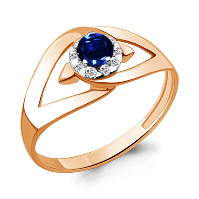 961906к Кольцо из Золота с бриллиантами, сапфиром из коллекции "Симфония"