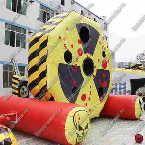 Надувной дартс «Двойной» на подкачке, диаметр 4,5 м, размер 4,5×2,5×4,5 м