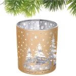 Подсвечник «Снежный лес» 7*7,8 см, Золото