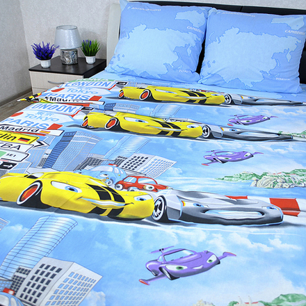 Комплект постельного белья "IS. СУПЕРКАР", поплин Премиум, 100% хлопок.
