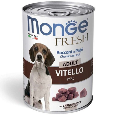 Monge Dog Fresh Chunks 400 г (телятина) - консервы для собак мясной рулет