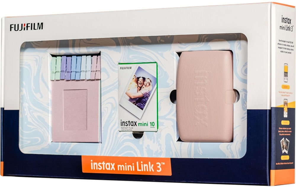 Компактный фотопринтер Fujifilm INSTAX MINI LINK 3 BUNDLE розовый