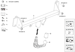 Фаркоп Westfalia 303404600001 для для BMW X3 F25 / X4 F26 2010-(паспорт и сертификат в комплекте)(без электрики)