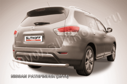 Защита заднего бампера (нержавейка) Nissan Pathfinder (2012-2017) d76