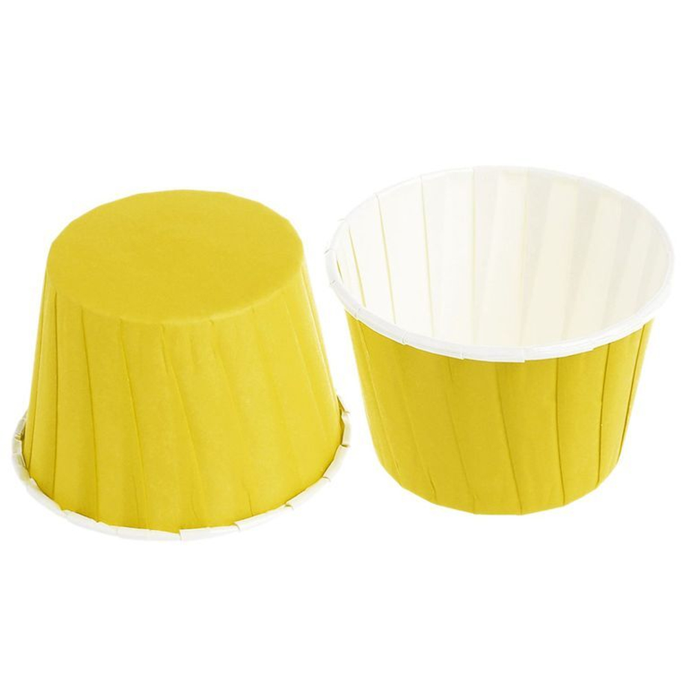 Формы бумажные с ламинацией «Маффин» 50х40 мм (Желтый) 100 шт