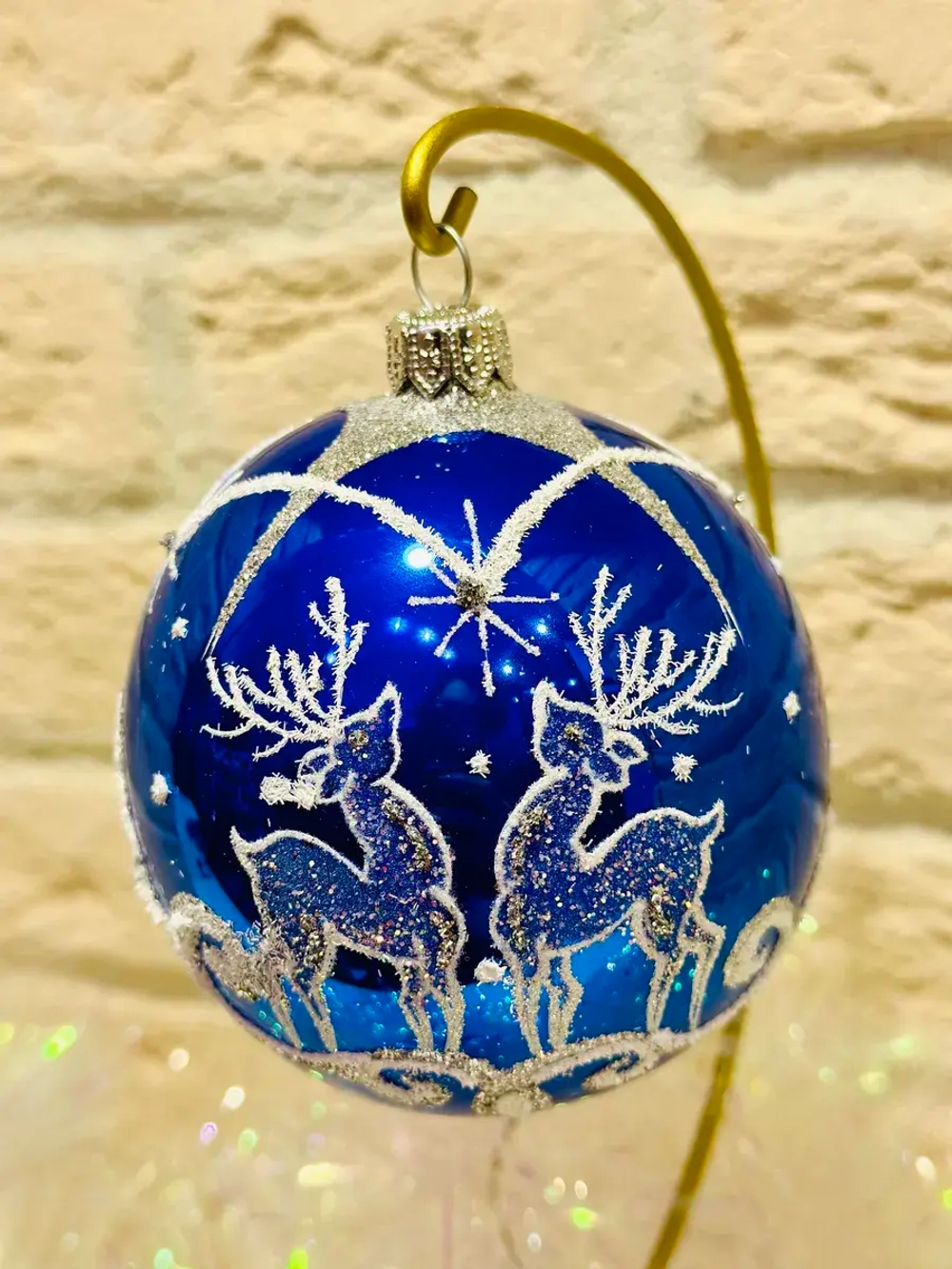 Елочное украшение Олени 85 мм