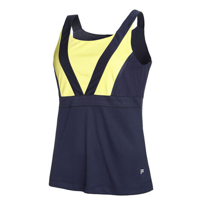 Женская теннисная майка Fila Elisa Tank Top Women - Dark Blue, Yellow