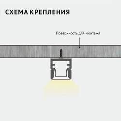 Профиль накладной 2 метра (1 шт) алюминиевый 10x10мм 2м прямоугольный для светодиодной ленты с рассеивателем
