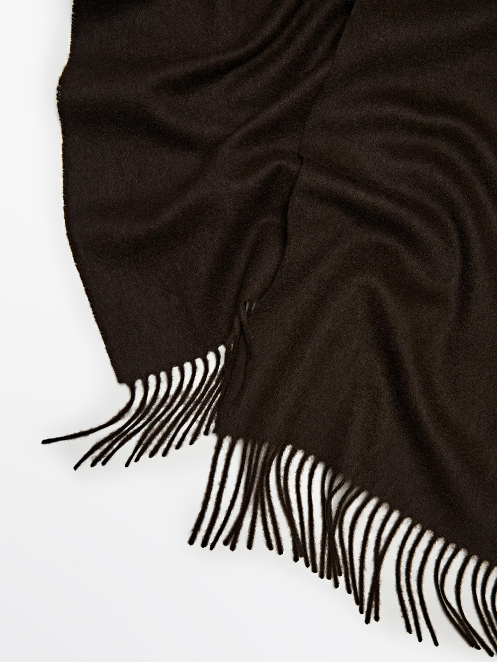 Massimo Dutti Шарф из смесовой шерсти, коричневый