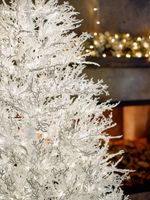 Искусственная белая елка с гирляндой встроенной «Normandia» Нормандия (коралловые ветки) от 2,1 м до 2,4 м