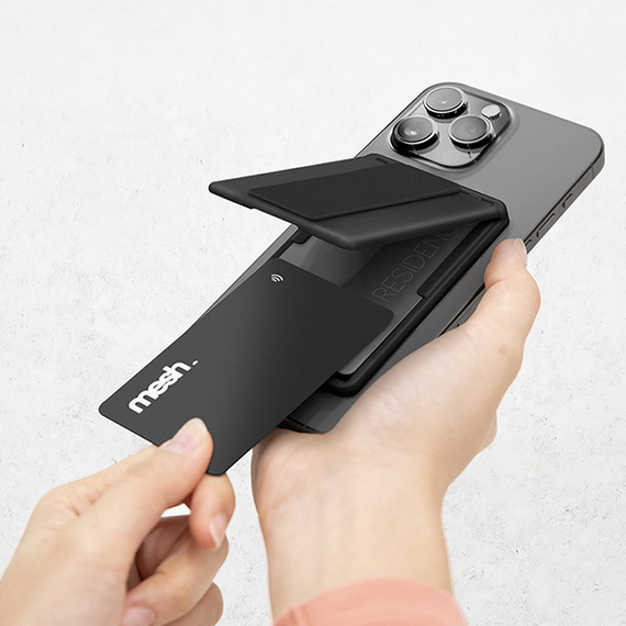 Магнитный картхолдер Uniq Heldro ID Magnetic cardholder with Grip-Band and Stand черный (HELIDCH-BLACK)