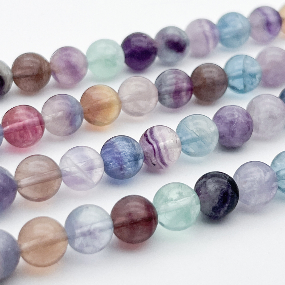 Флюорит бусины, диаметр 8,2-8,4 мм, цена за 22-23 шт (1/2 нити)