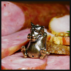 Бусина "Обжора" для темляков или браслетов бронза