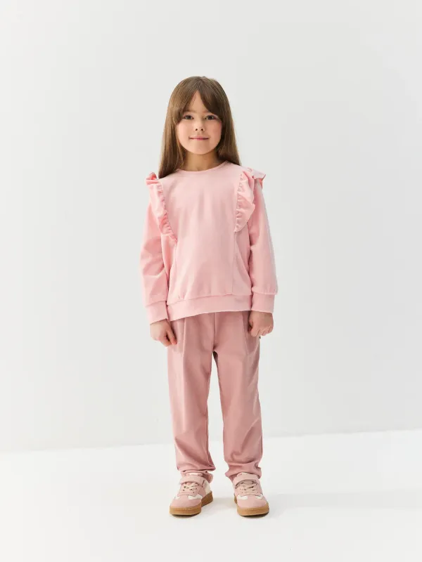 Свитшот с рюшей из велюра 