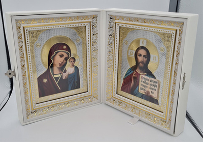 Складень эко/кожа 13*16 вышивка. Спаситель-Казанская БМ 14(КовБ) 10393081