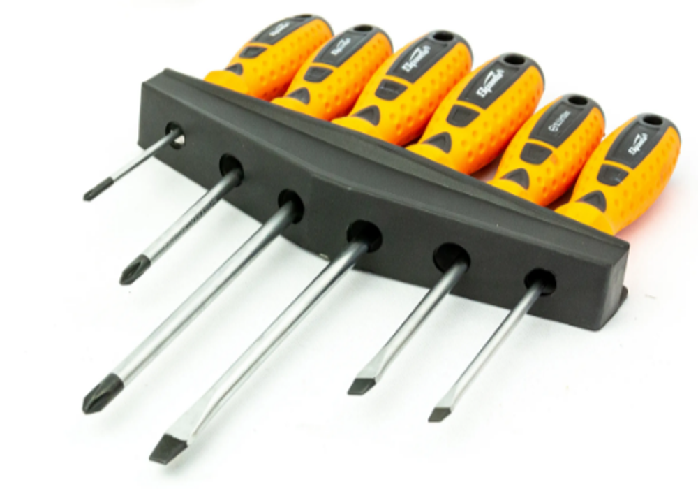 Набор отверток Sparta 11782 (3 крестовых, 3 прямых) рукоятка двухкомпонентная