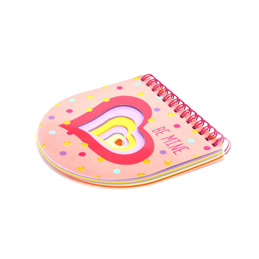 Блокнот на спирали, 12*12см, 60 листов, с многослойной вырубкой, цветной блок