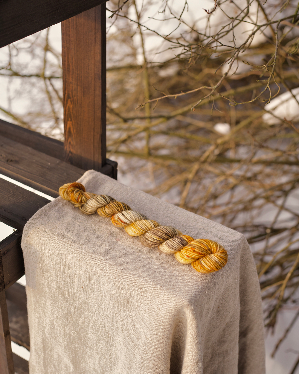 Носочная пряжа с добавлением шерсти "Лисий хвост" 20 г