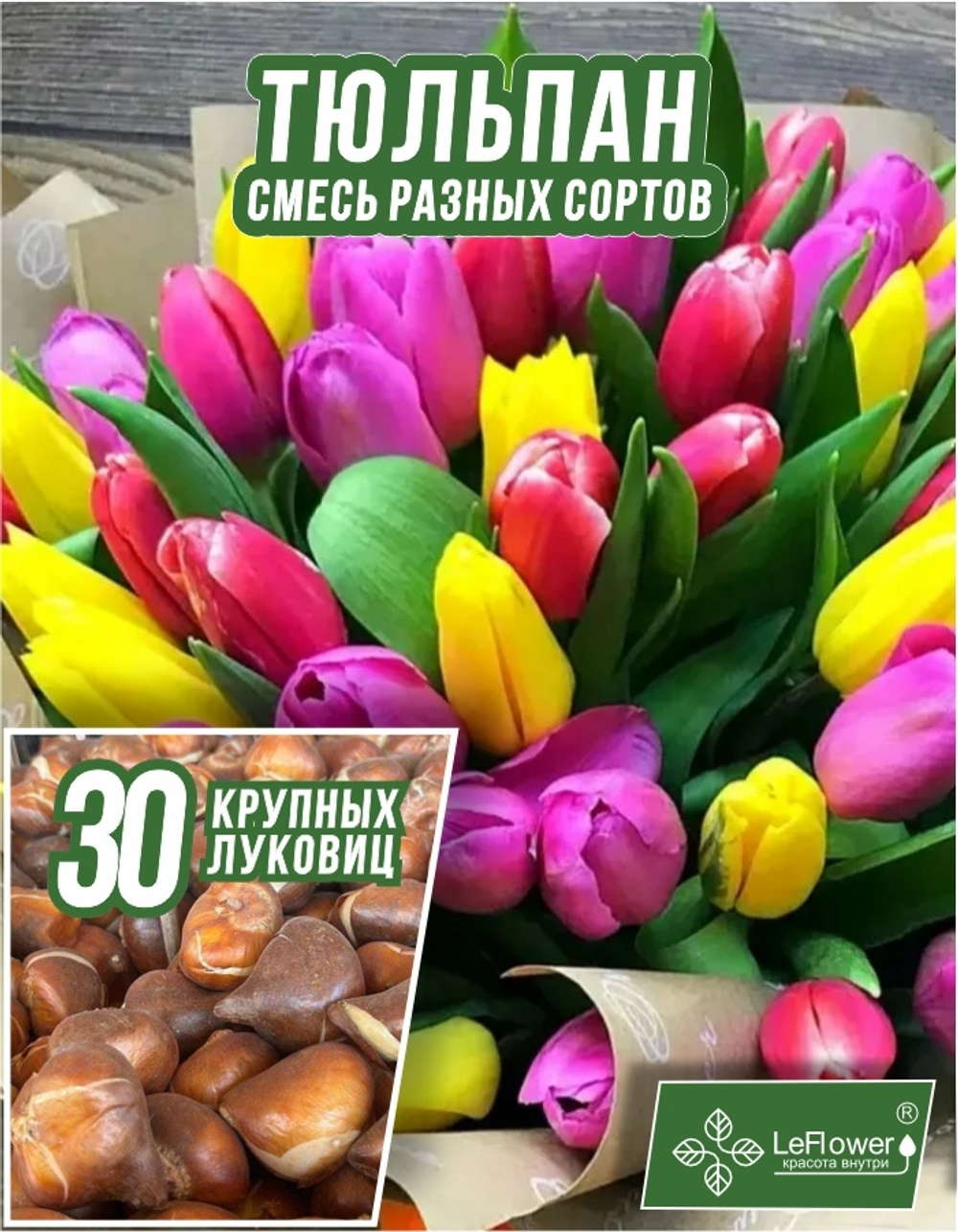 Тюльпан Луковица, Микс сортов 30 шт, крупные