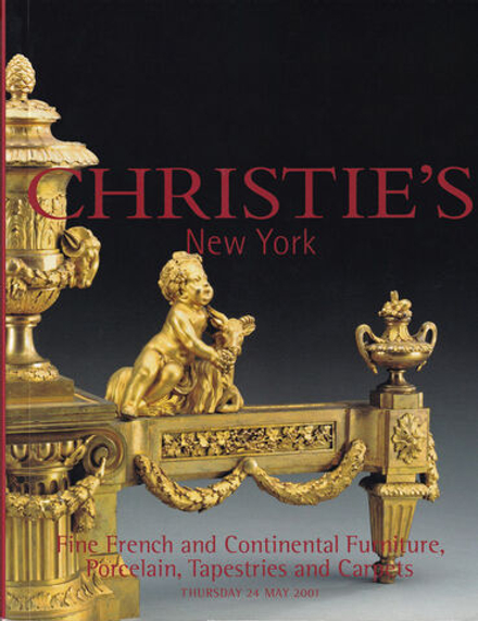 Каталог аукциона Christie's, Нью-Йорк, Мебель, фарфор, гобелены, французские и европейские ковры от 24 мая 2001 года