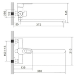 Смеситель для ванны, Эверест, с картриджем, жел, B22-274B