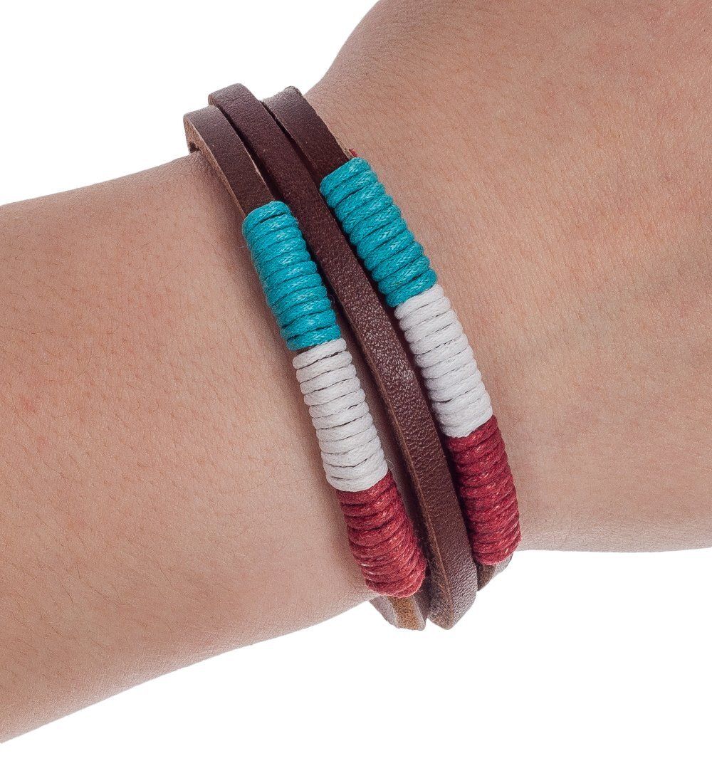 Y-BKB046 Браслет цветной нат.кожа