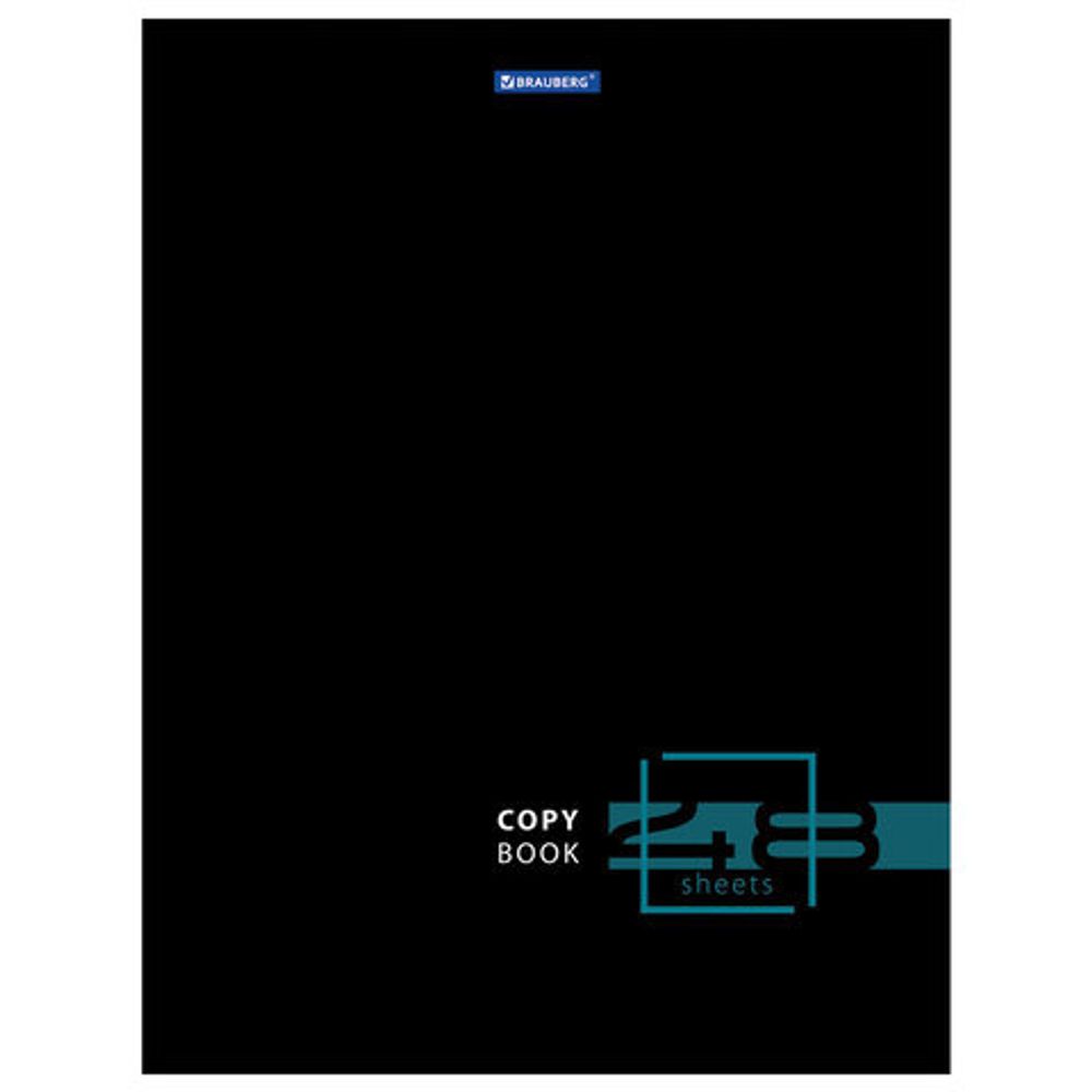 Тетрадь А4, 48 л., BRAUBERG, скоба, клетка, глянцевый лак, "DARK", 404042, 3шт