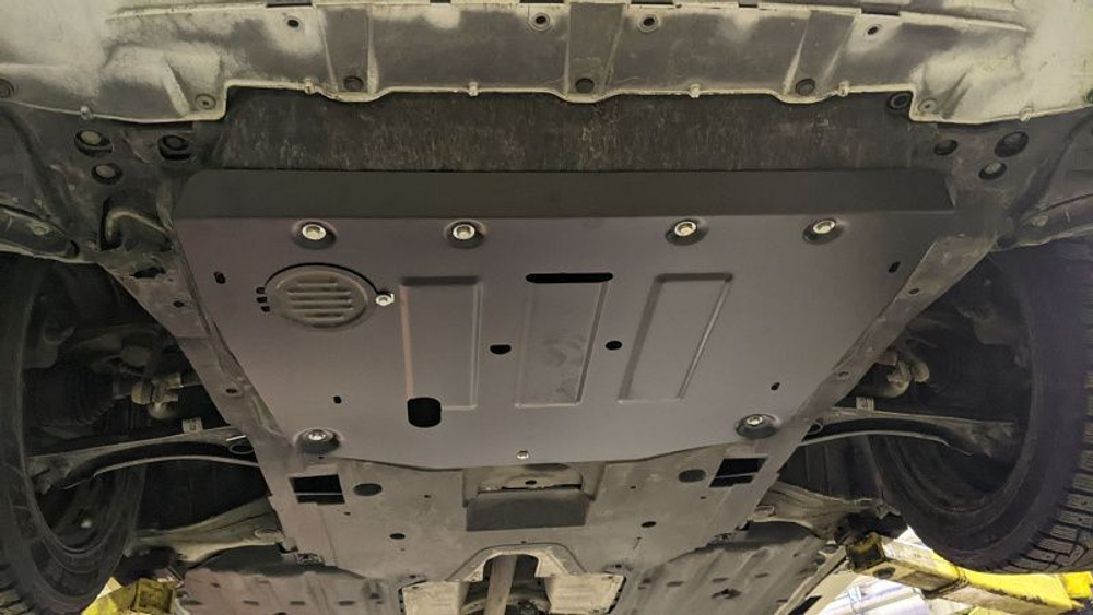 Защита картера двигателя, КПП (2 мм, сталь) для Honda Civic 2015-2021 (V = 2.0 AT FWD) Sheriff.09.5297