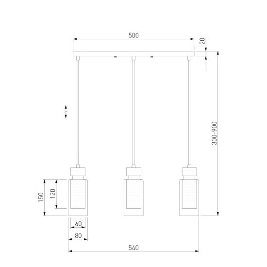 50115/3 / подвесной светильник / черный