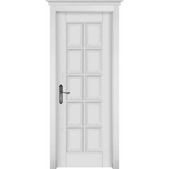 Фото межкомнатной двери массив ольхи ОКА Лондон 2 белая эмаль глухая
