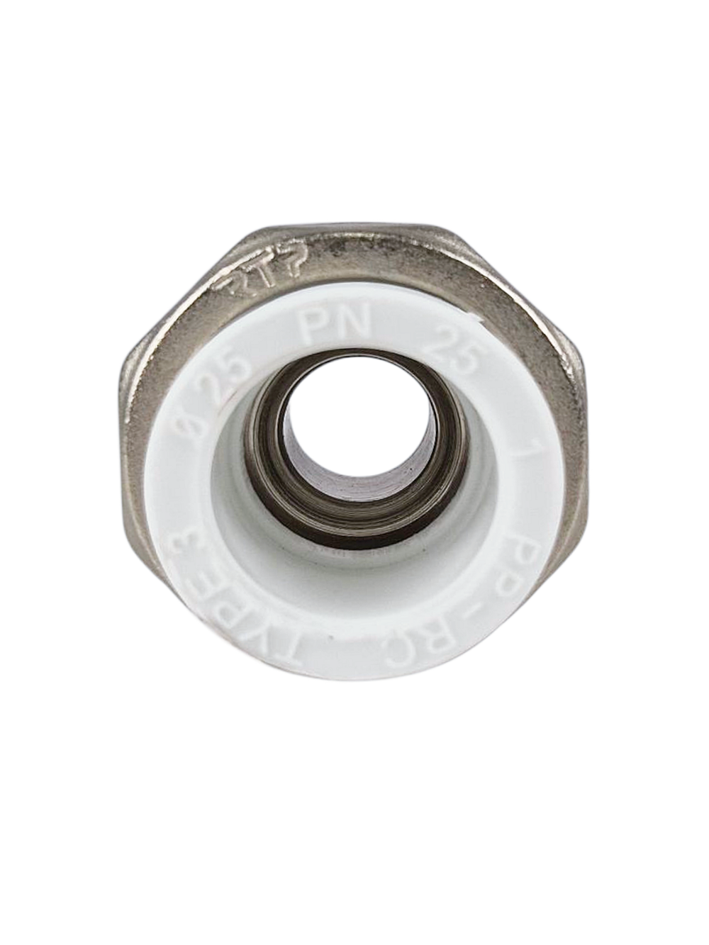 Муфта комбинированная разъемная (Американка) PPR наружная резьба 25х 1/2,  белый, RTP (140/10)