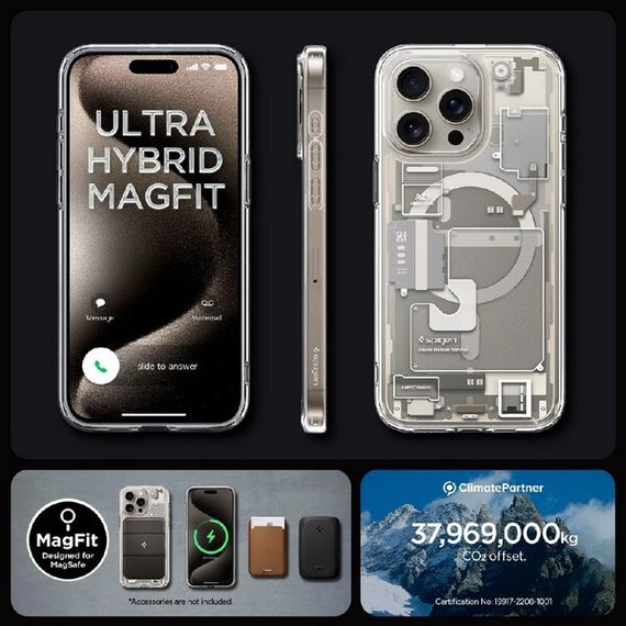 Чехол Spigen Ultra Hybrid Zero One MagFit для iPhone 15 Pro Max (ACS07211) cерый
