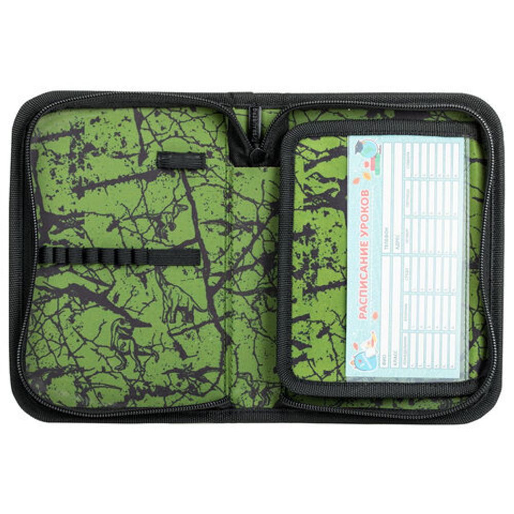 Пенал BRAUBERG, 1 отделение, 1 откидная планка, полиэстер, 21х14 см, "Dino attack", 272324