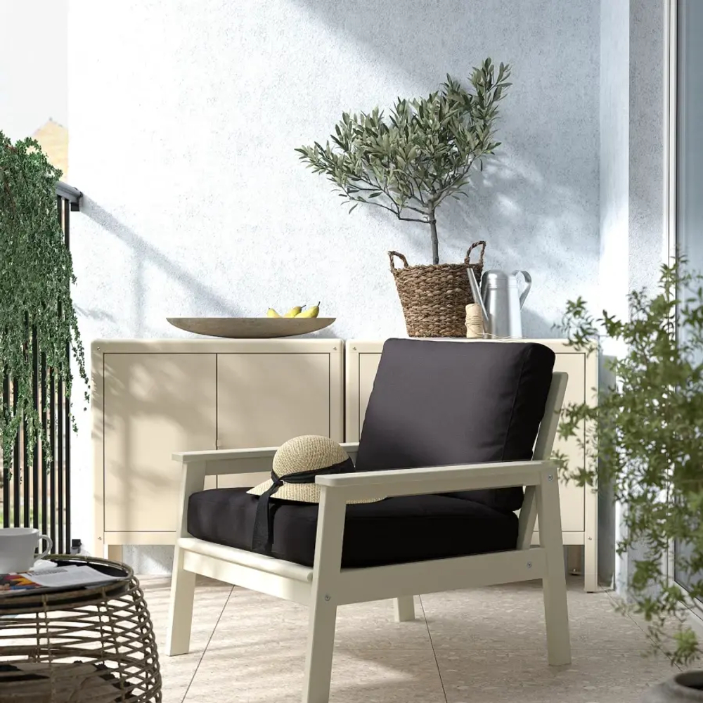 Садовое кресло - BONDHOLMEN IKEA/  БОНДХОЛЬМЕН ИКЕА,  80х77 см, черный