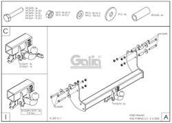 Оцинкованный фаркоп на Ford Transit шасси 2014- (без электрики), Galia F138C