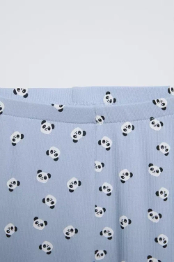 ZARA ПИЖАМА С ПРИНТОМ «ПАНДЫ», ГОЛУБОЙ