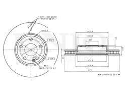 Диск тормозной передний UNIO BRD-20498