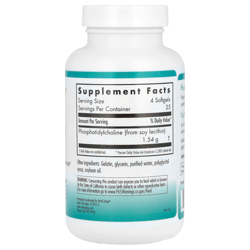 Nutricology, фосфатидилхолин, 100 капсул (0,385 г в 1 капсуле)
