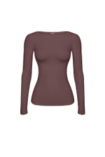 chocolate off the shoulder long sleeve