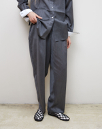 Брюки из шерсти и шелка Диор серый