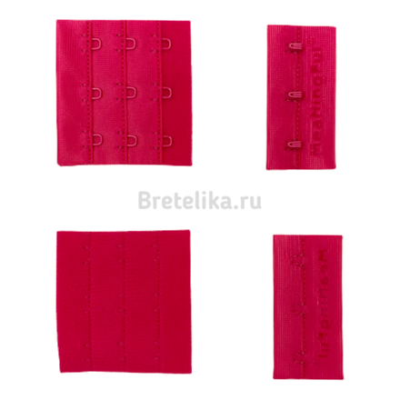 Застежка тканевая, 57 мм, 3*3, малиновая