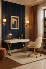 Кресло офисное Ist Casa Клауд-2, 65х63х89, ткань букле белый, золотые ноги